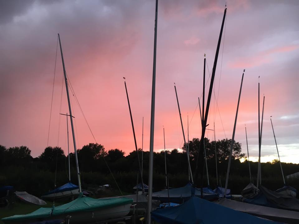 CRSC masts on a Winters evening