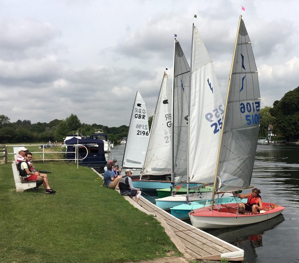 Boats moored at CRSC jetty between races